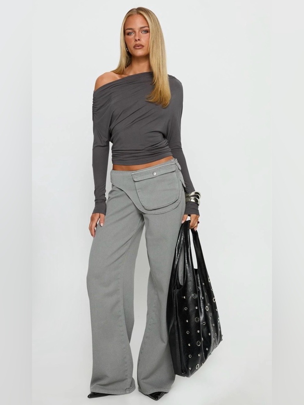 Princess Polly Incognito Wide Leg Cargo Jeans Size 4